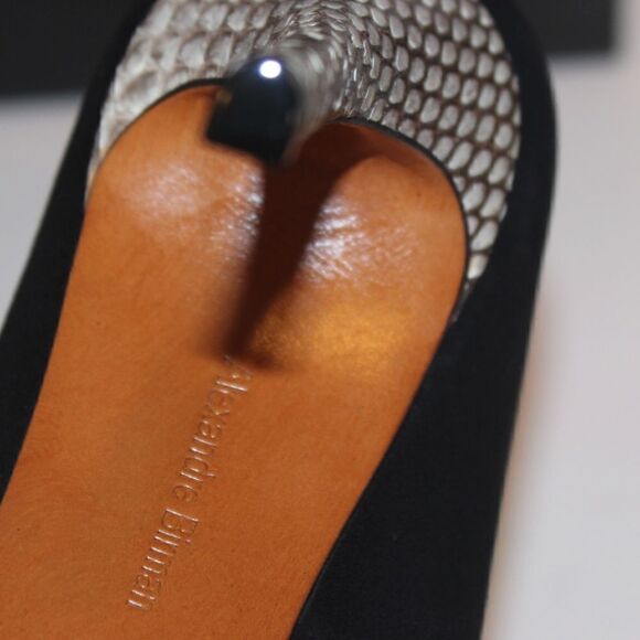 NEW Alexandre Birman Fechado Salto Alto Black/Natural Heels Women’s Size 7 - Picture 10 of 11